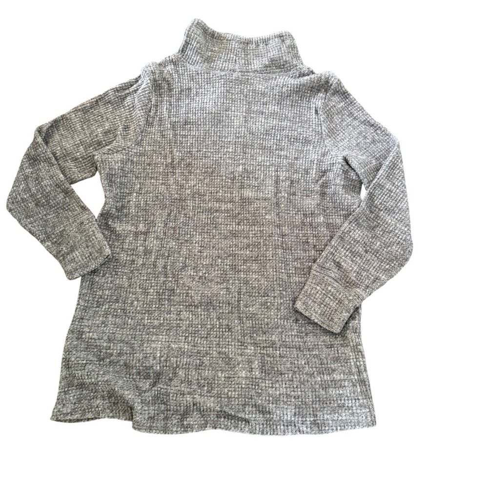 Ideology Womens 2X Charcoal Waffle Knit Cowl Neck Pullover Tunic Top Long Sleeve - Picture 3 of 7